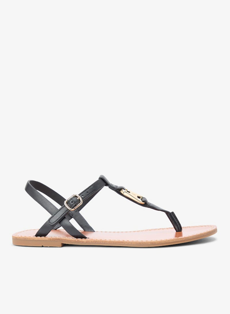 TOMMY HILFIGER Leather TH Monogram Strap Sandals - Image 1